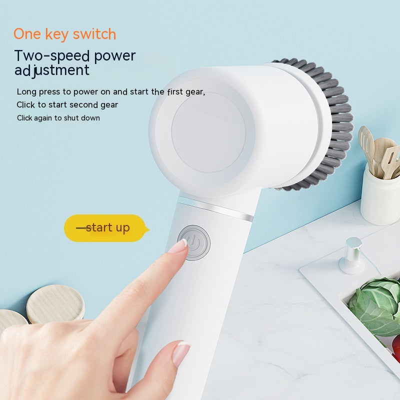 Revolutionize Your Cleaning Routine with the New Electric Multifunctional Dish Brush - 6 Brush Heads & Rechargeable!