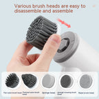 Revolutionize Your Cleaning Routine with the New Electric Multifunctional Dish Brush - 6 Brush Heads & Rechargeable!