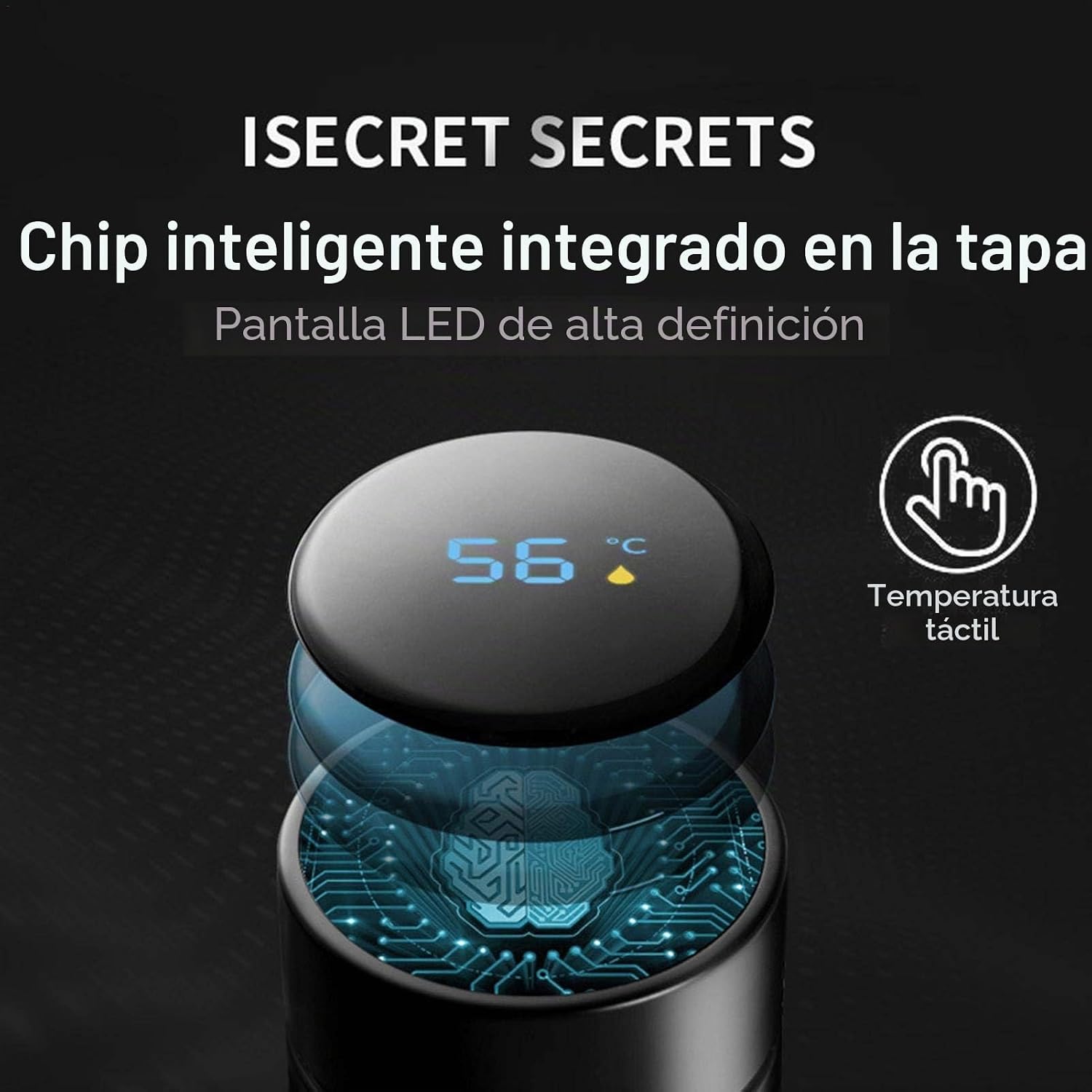 Termo Inteligente de Acero Inoxidable con Temperatura