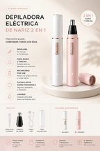 Depiladora eléctrica indolora 2 en 1
