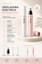 Depiladora eléctrica indolora 2 en 1