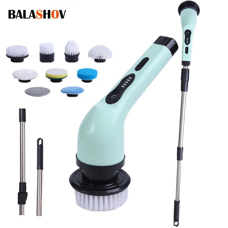 Revolutionize Your Cleaning Routine with the 9-in-1 Electric Spin Cleaning Brush - Effortless Scrubbing for Kitchen, Bathroom, and More!