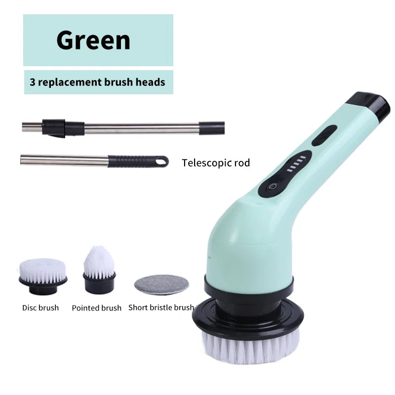 Revolutionize Your Cleaning Routine with the 9-in-1 Electric Spin Cleaning Brush - Effortless Scrubbing for Kitchen, Bathroom, and More!