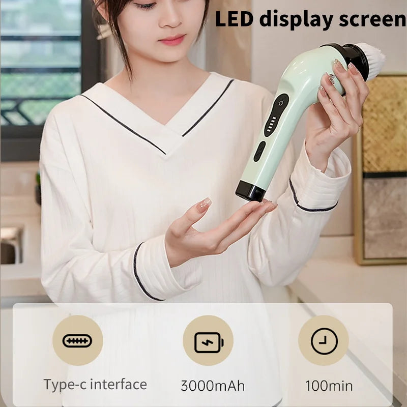 Revolutionize Your Cleaning Routine with the 9-in-1 Electric Spin Cleaning Brush - Effortless Scrubbing for Kitchen, Bathroom, and More!