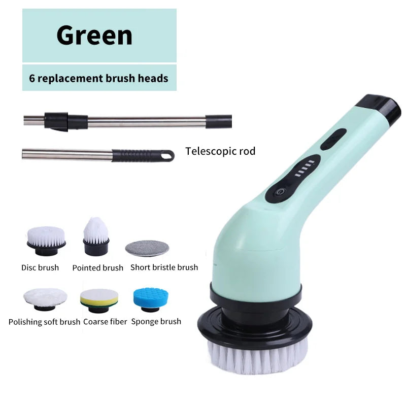 Revolutionize Your Cleaning Routine with the 9-in-1 Electric Spin Cleaning Brush - Effortless Scrubbing for Kitchen, Bathroom, and More!