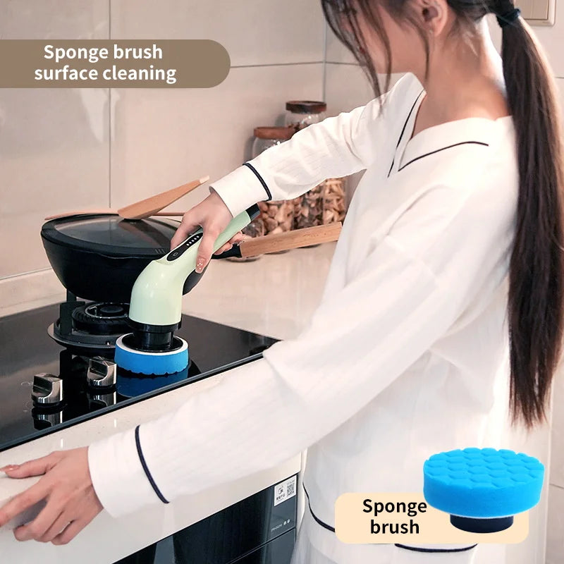 Revolutionize Your Cleaning Routine with the 9-in-1 Electric Spin Cleaning Brush - Effortless Scrubbing for Kitchen, Bathroom, and More!
