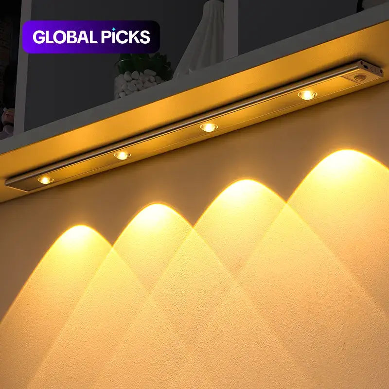 Motion Sensor Light, Usb-Rechargeable LED Sensor Lamp with Adjustable Lighting Modes, Wireless LED Light for Kitchen Cabinets, Bedrooms and Wardrobes, Night Light for Home Decor and Ambient Lighting #GLOBAL PICKS